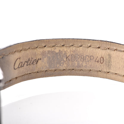 Cartier 18K White Gold Alligator Diamond Bezel 19mm Tank Americaine Quartz Watch 9 of 15