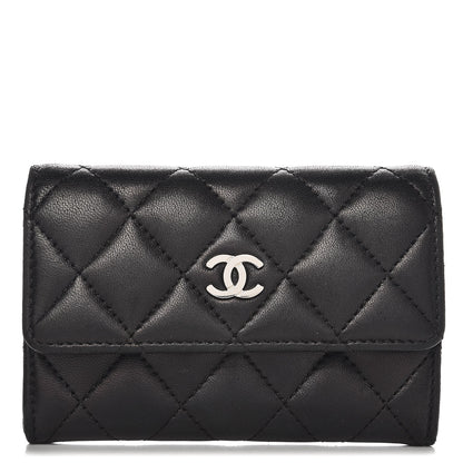Chanel Lambskin Quilted Flap Card Holder Black 1 of 8