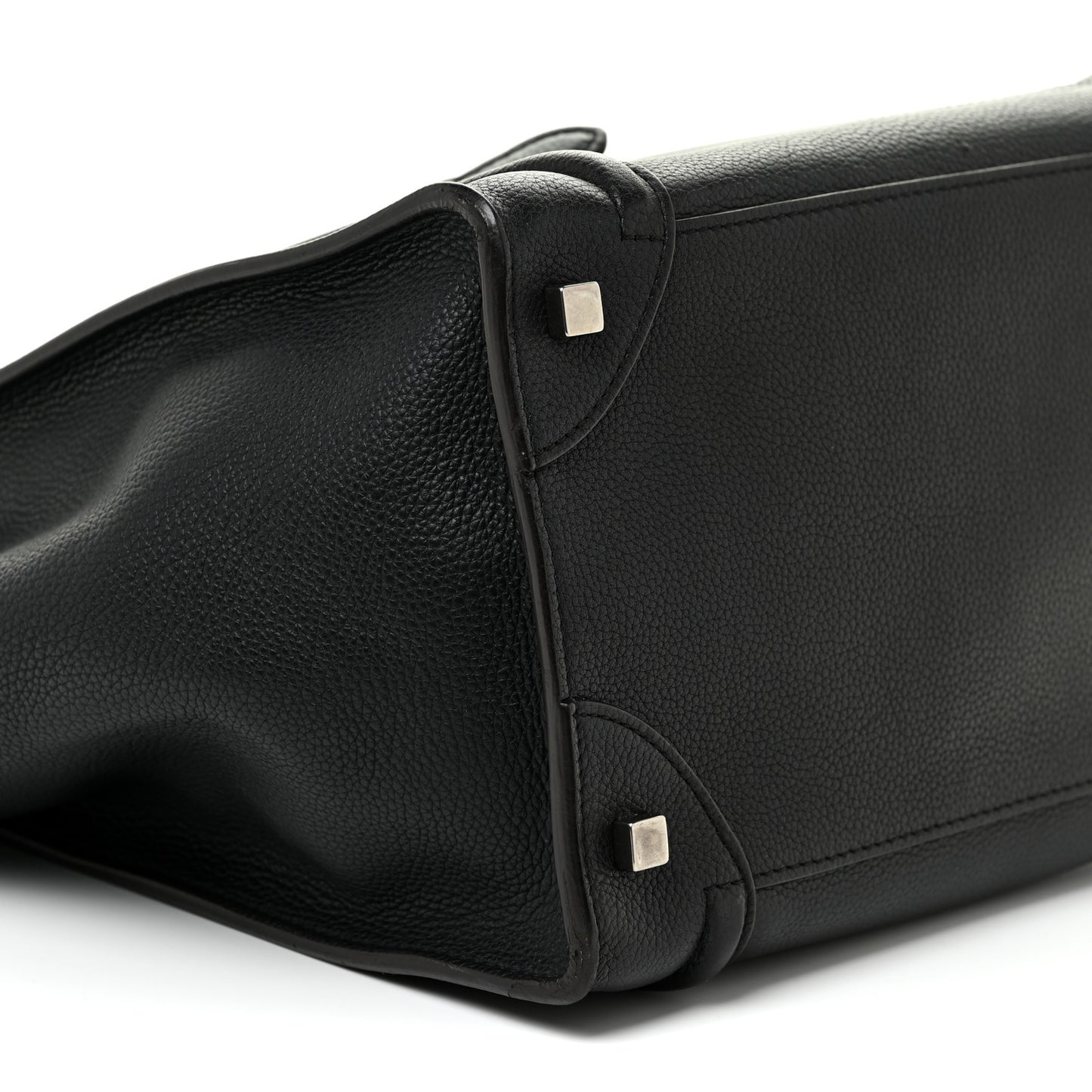 Drummed Calfskin Mini Luggage Black