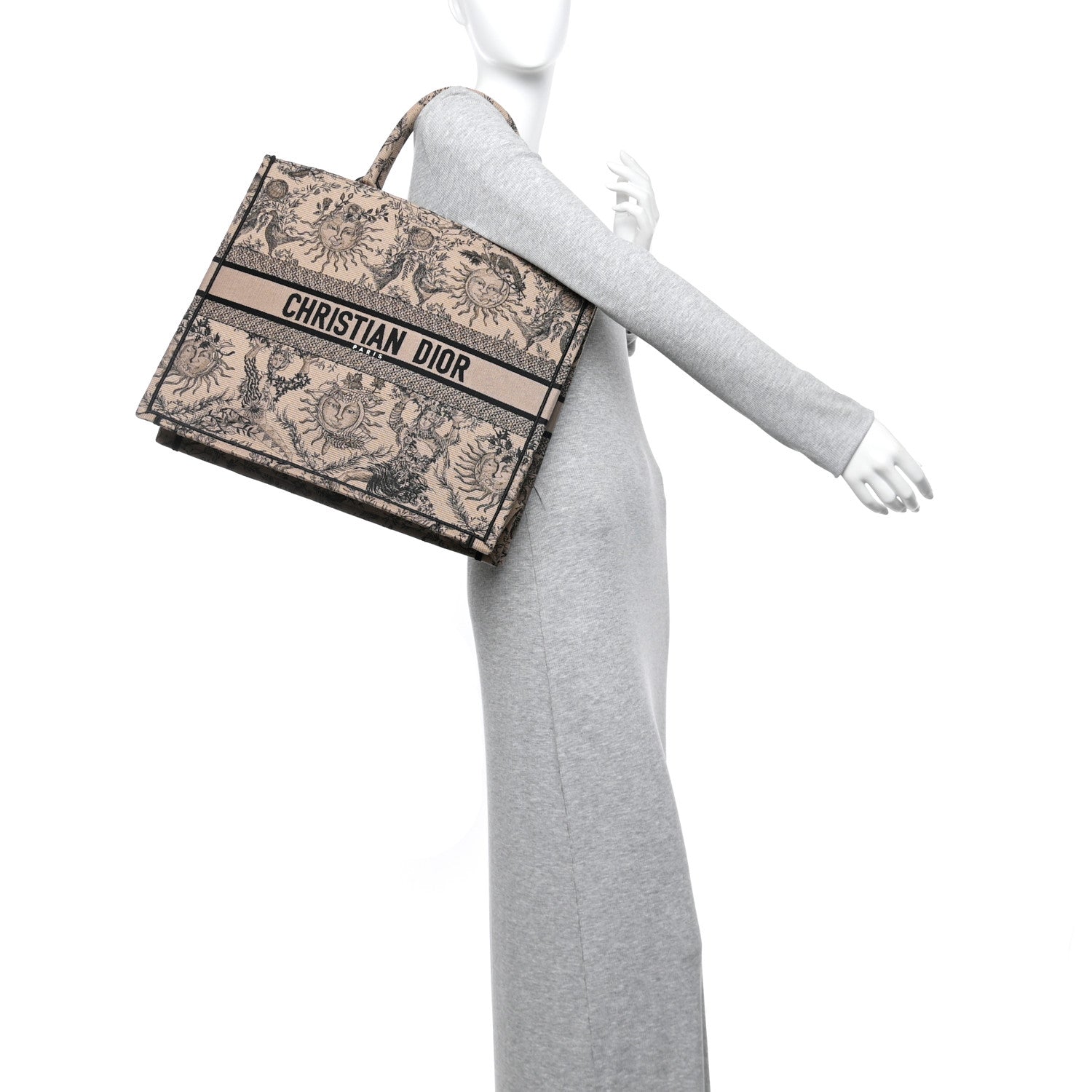 Christian Dior Canvas Embroidered Large Toile de Jouy Soleil Book Tote Beige 2 of 13