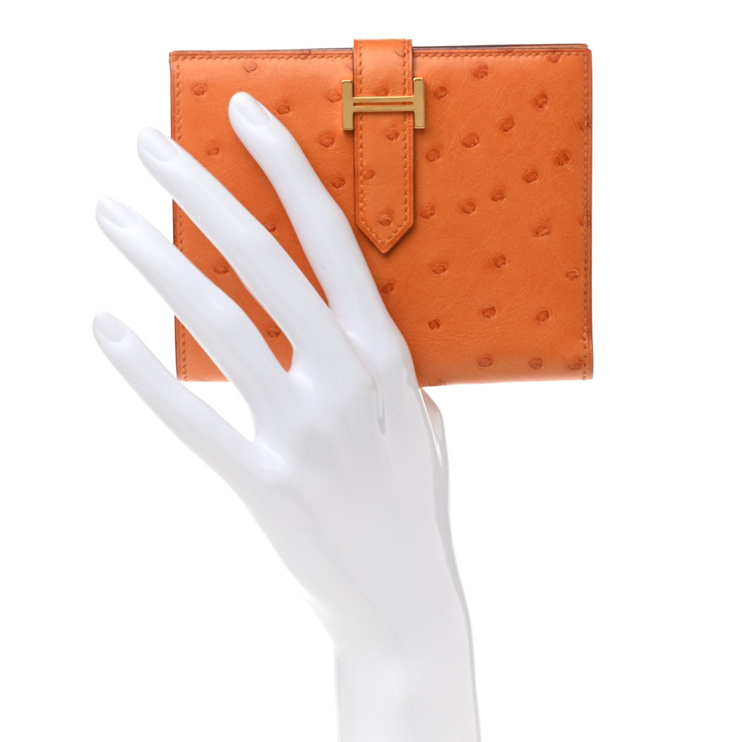 Ostrich Bearn Compact Wallet Orange