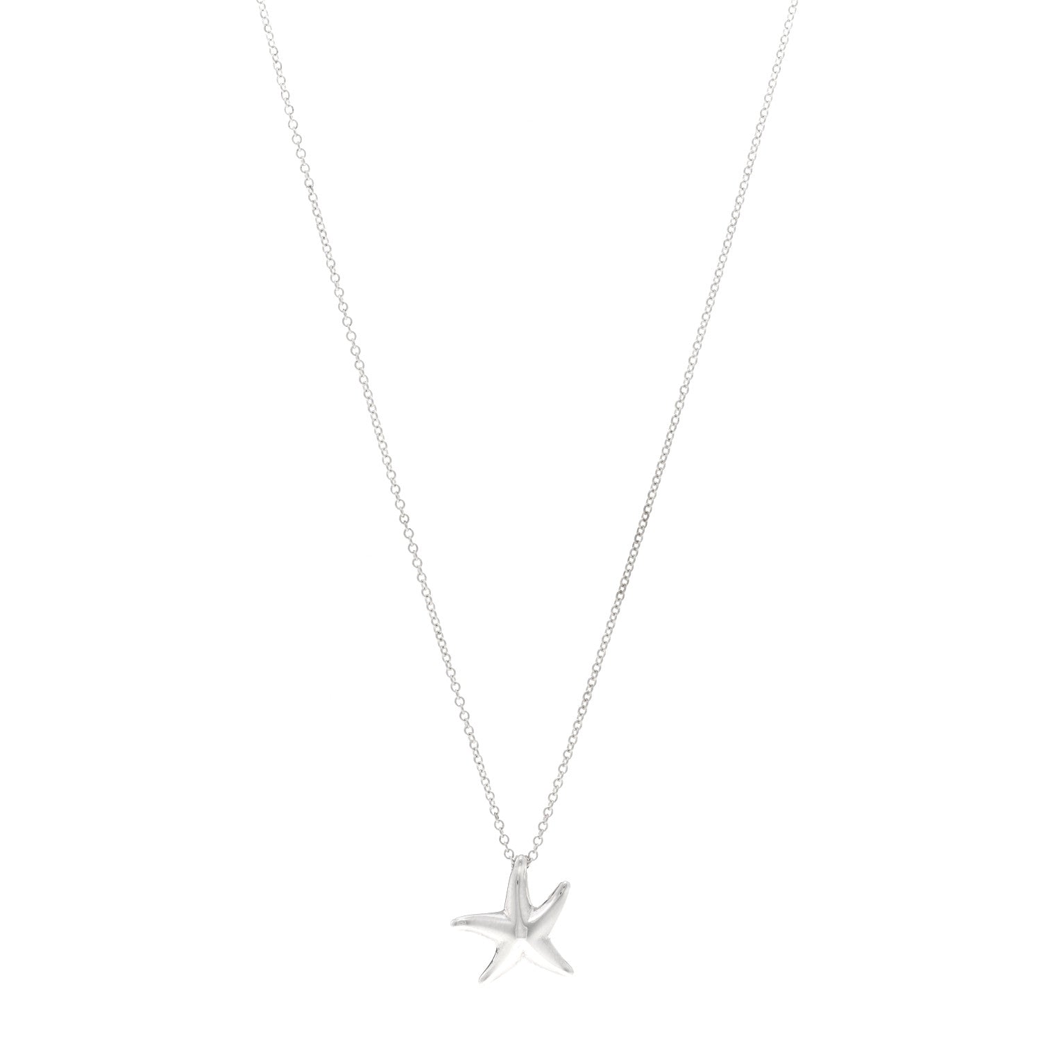 Tiffany Sterling Silver 15mm Elsa Peretti Starfish Pendant Necklace 1 of 4