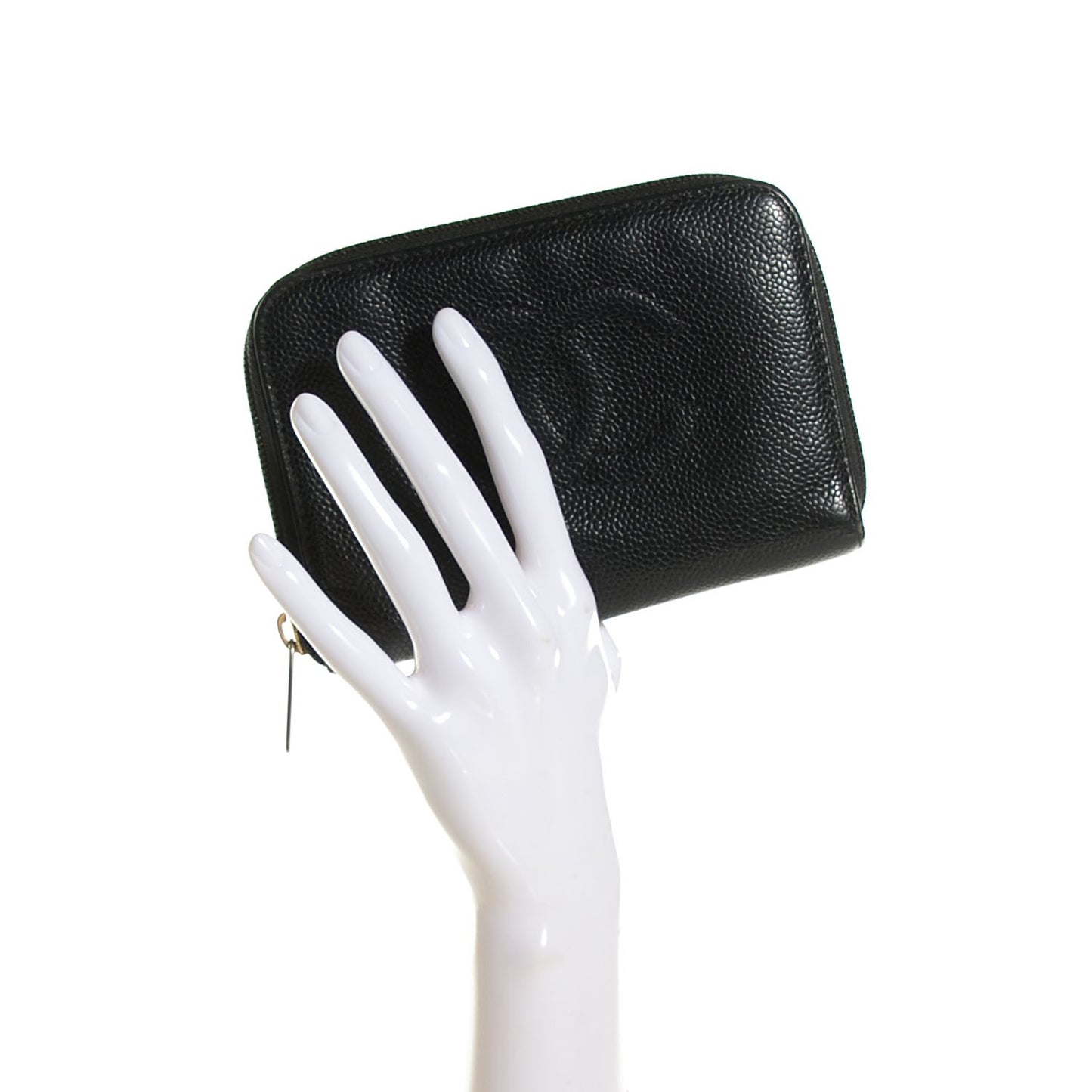 Caviar Timeless Zip Around Wallet Black