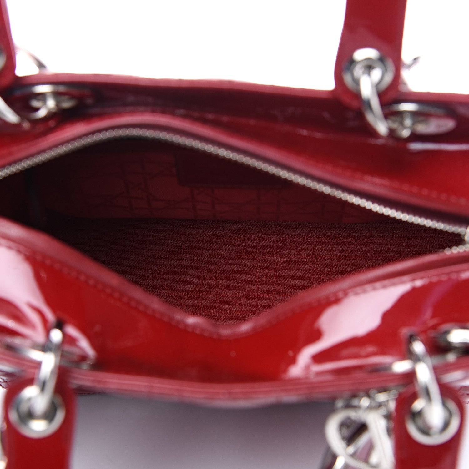 Christian Dior Patent Cannage Medium Lady Dior Red 4 of 10