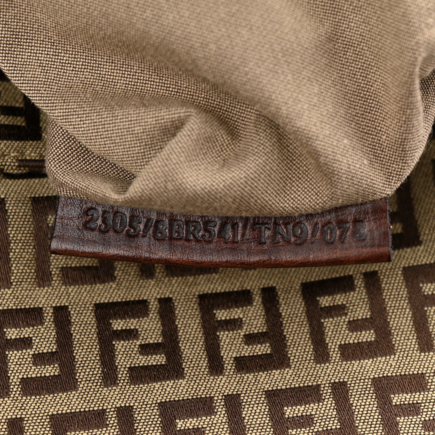 Fendi Zucchino Logo Shoulder Bag Tobacco 9 of 12