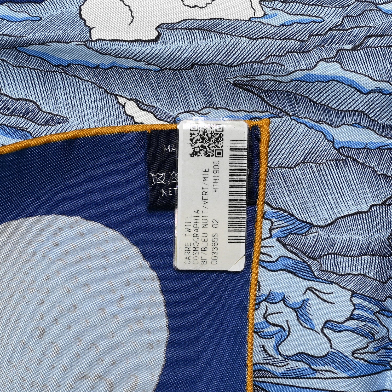 Hermes Silk Cosmographia Universalis Scarf 90 Bleu Nuit Vert Miel 3 of 6