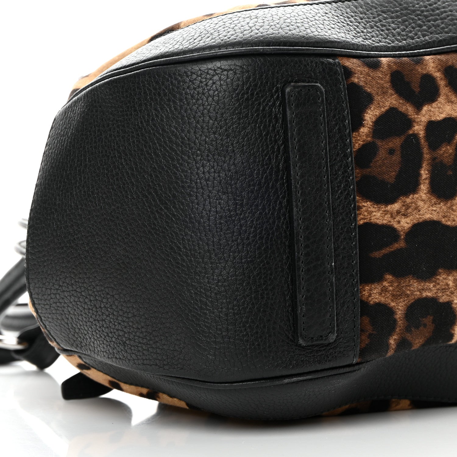 Dolce & Gabbana Calfskin Canvas Leopard Print Animalier Shoulder Bag Black 8 of 23