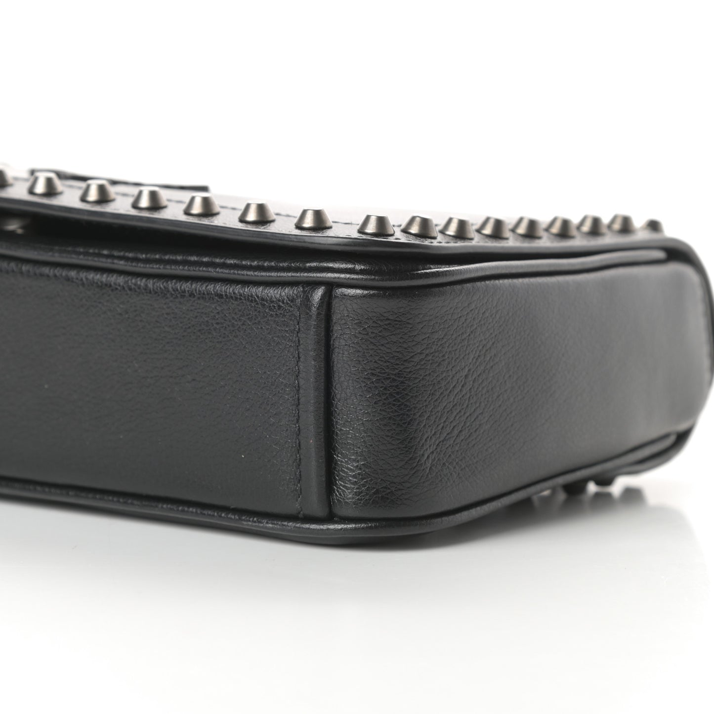 Glace Calfskin Studded Crossbody Black