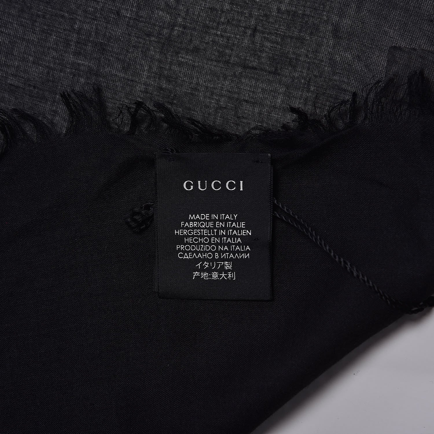 Gucci Modal Silk Coco Capitan Logo Square Scarf Black 3 of 4
