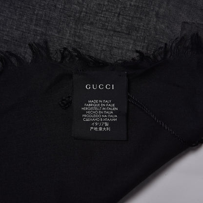 Gucci Modal Silk Coco Capitan Logo Square Scarf Black 3 of 4