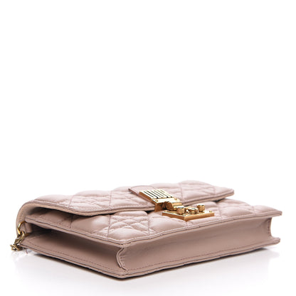 Christian Dior Lambskin Cannage Dioraddict Wallet On Chain Clutch Nude 3 of 9