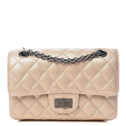 Chanel Metallic Sheepskin Quilted 2.55 Reissue Mini Flap Beige 1 of 11