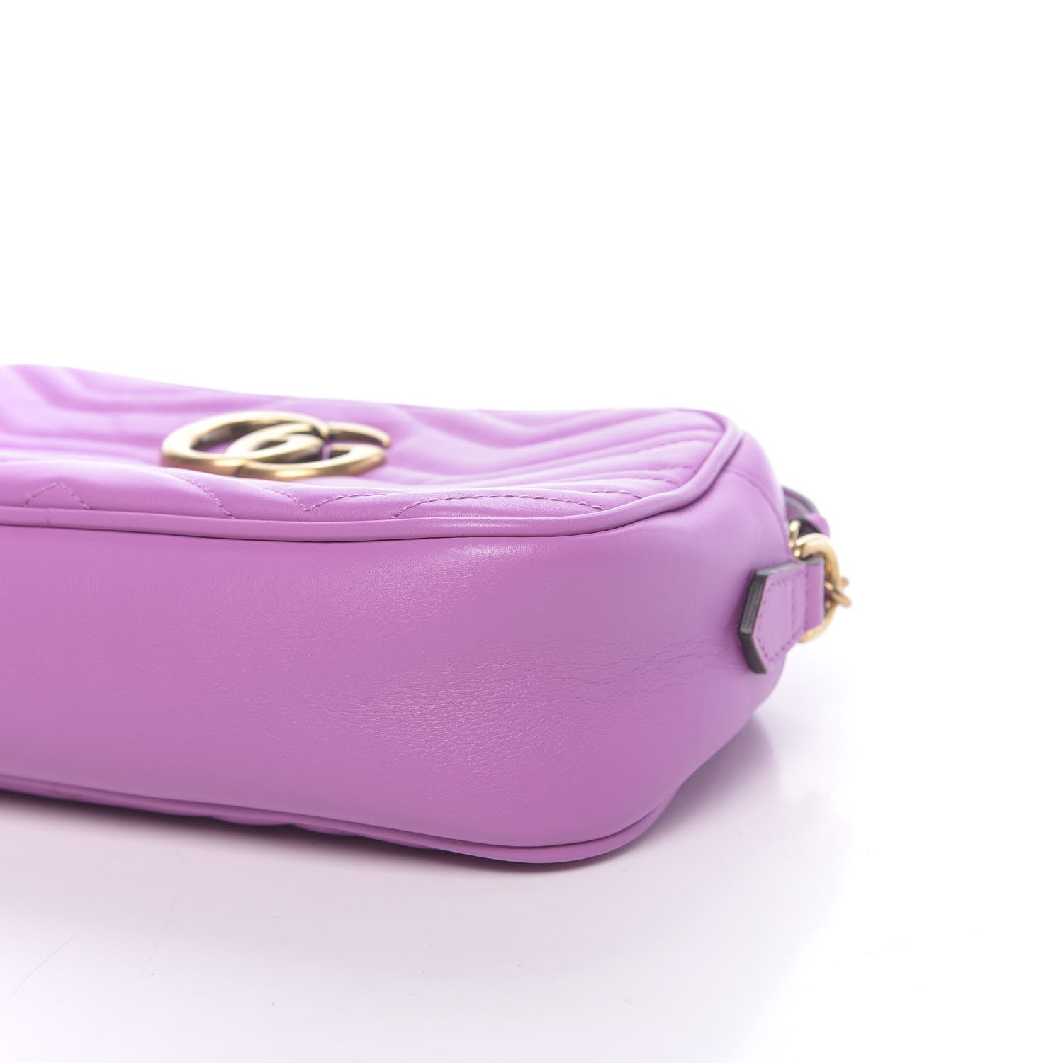 Gucci Calfskin Matelasse Small GG Marmont Chain Shoulder Bag Candy Mousse 9 of 10