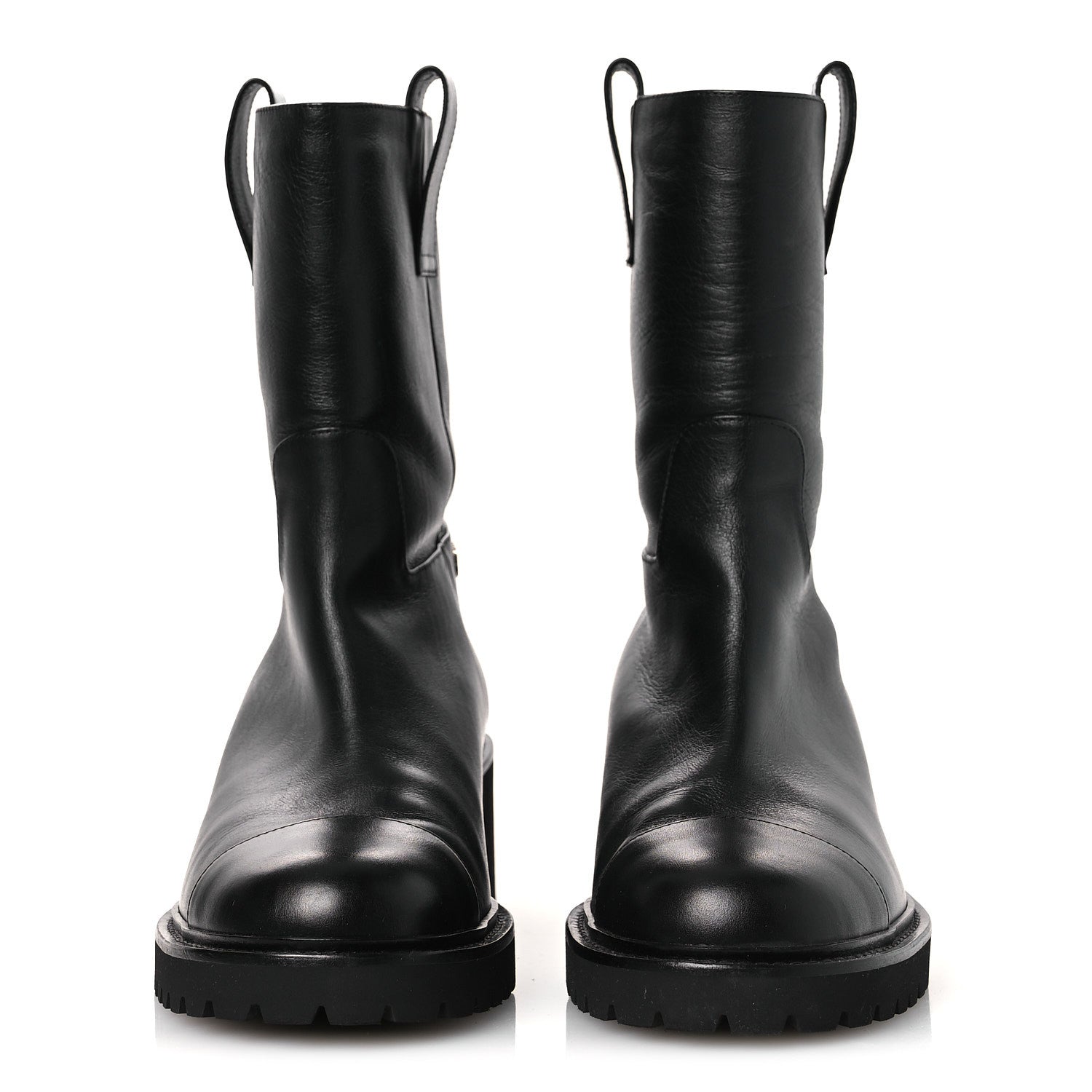 Chanel Calfskin CC Ankle Boots 37.5 Black 3 of 10