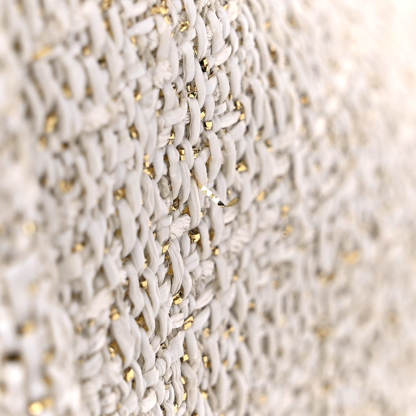 Lurex Boucle Large Deauville Tote White