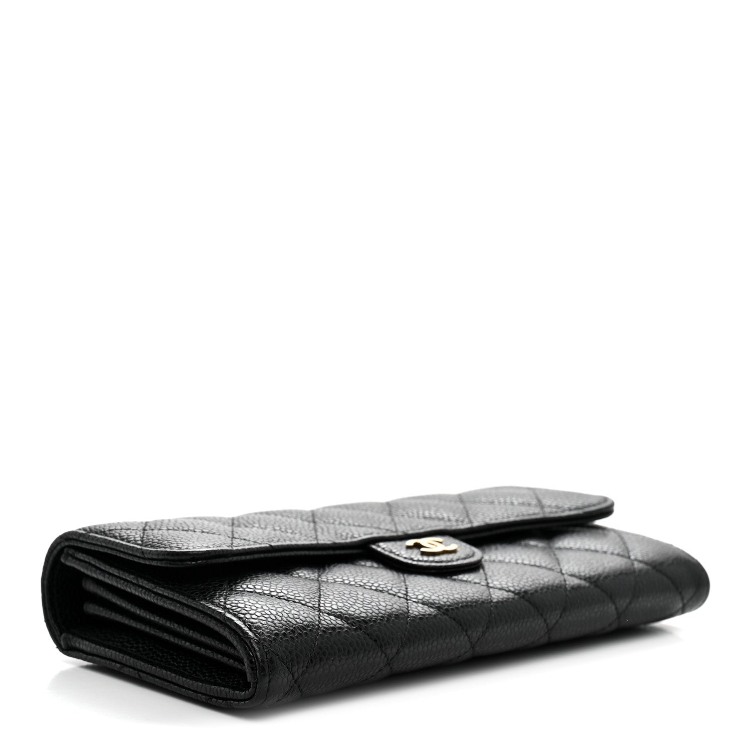 Chanel Caviar Quilted Large Gusset Flap Wallet Black 4 of 8