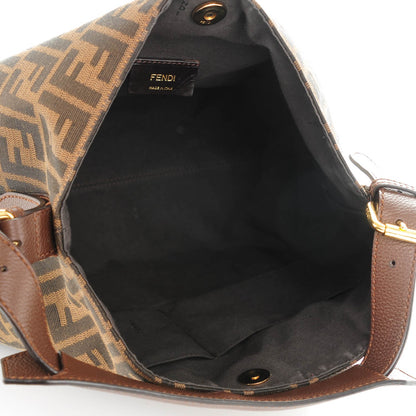 Fendi Zucca Vitello Elite Small Hobo Tobacco Castagna 5 of 7