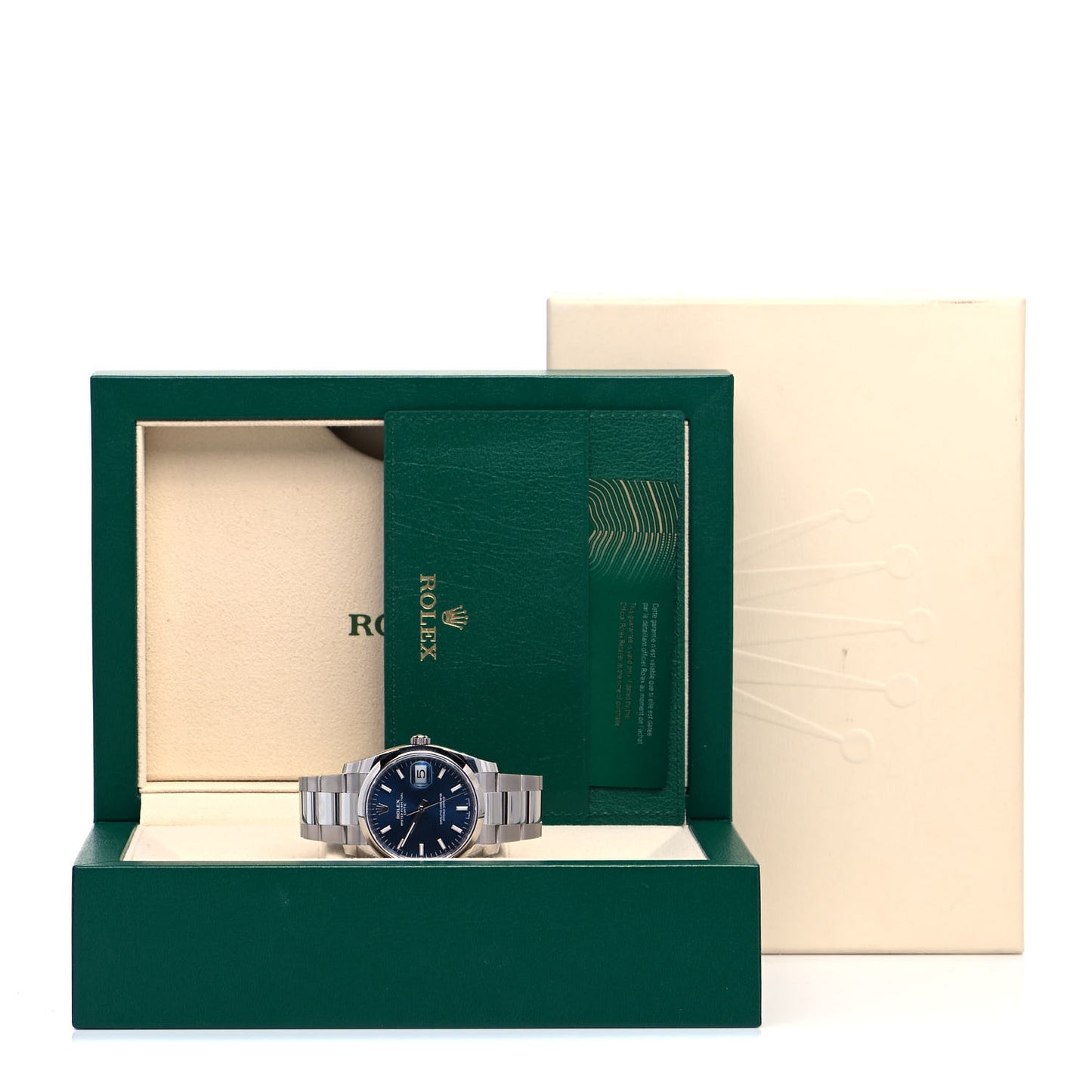 Stainless Steel 34mm Oyster Perpertual Date Watch Blue 115200