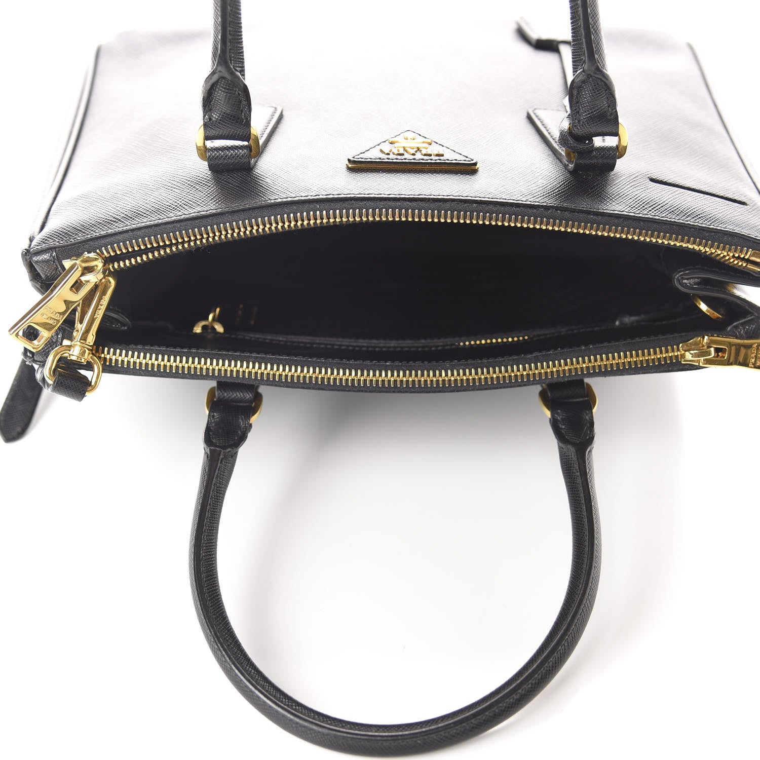 Prada Saffiano Small Galleria Double Zip Tote Black 5 of 10