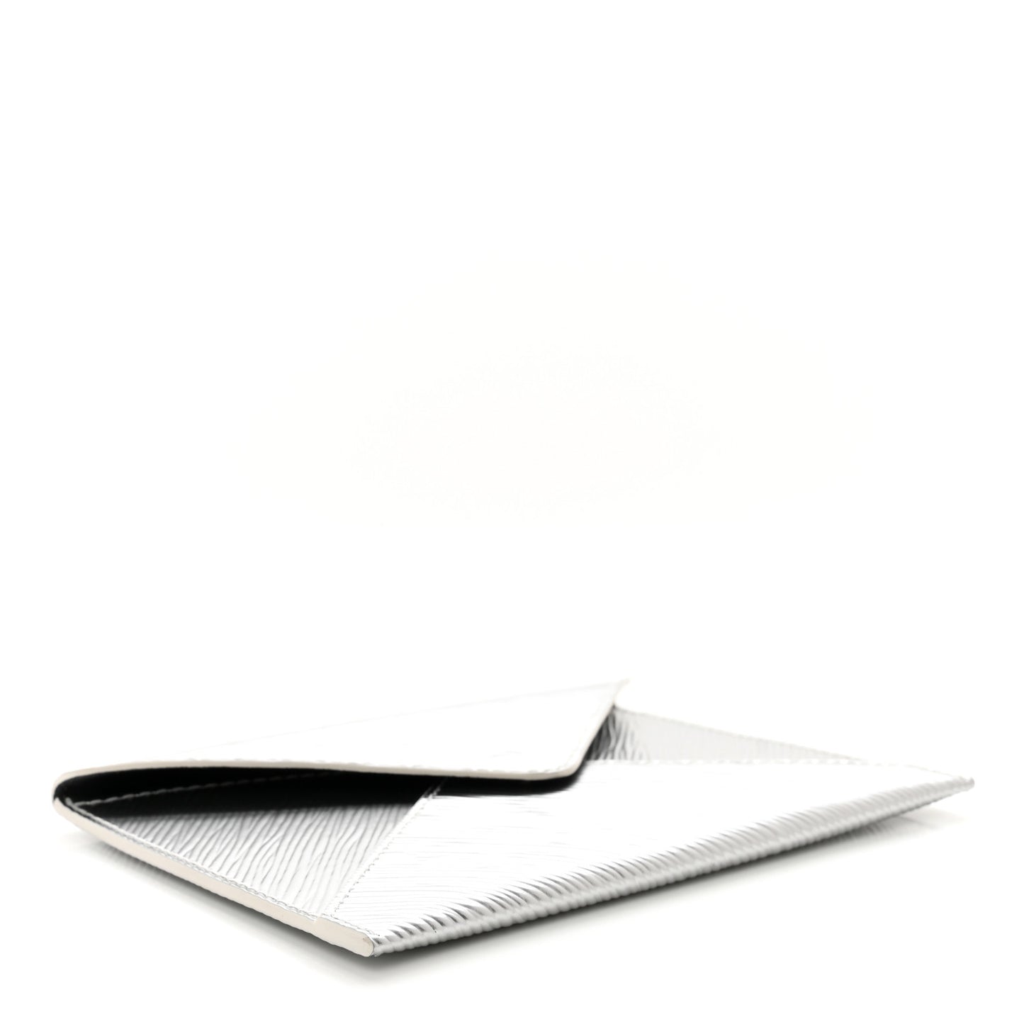 Metallic Epi Invitation Envelope Clutch Silver