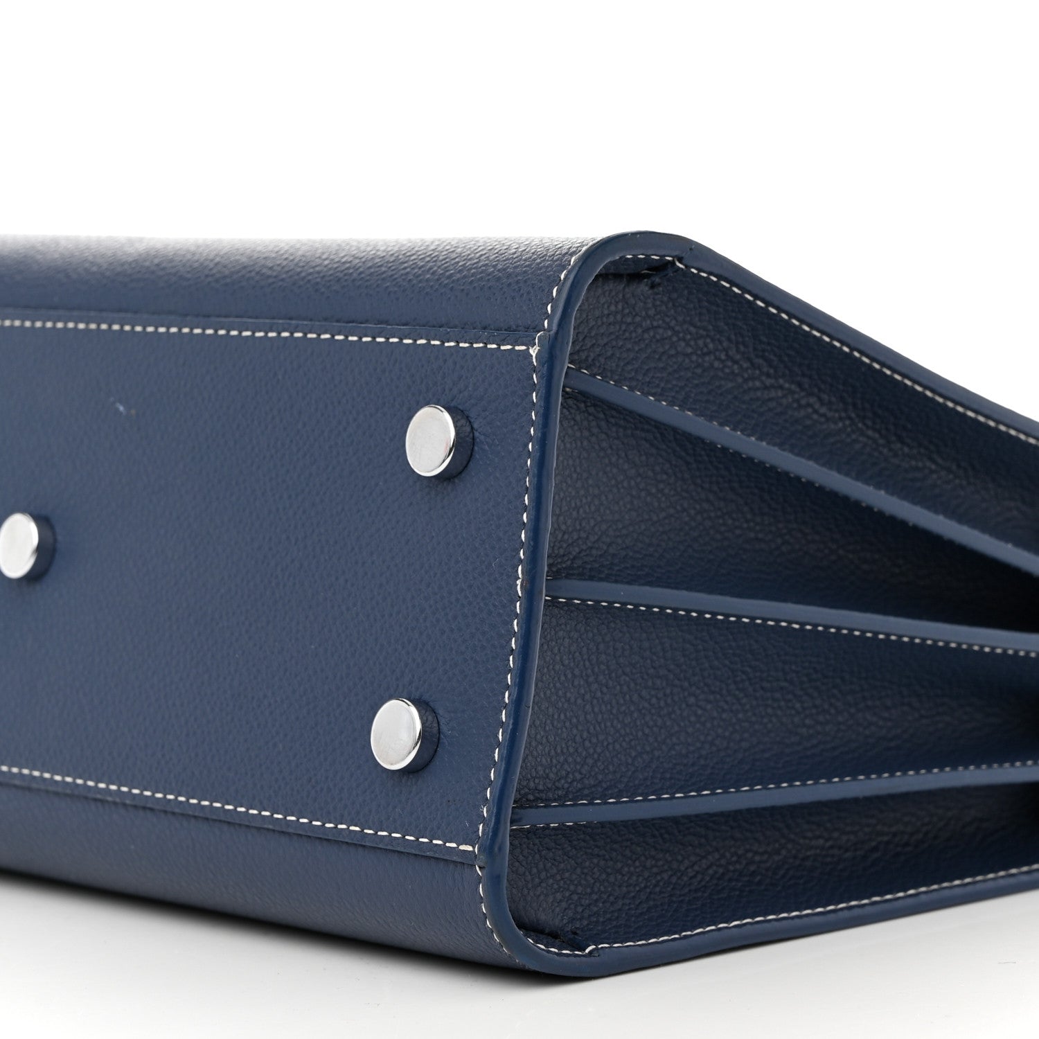 Saint Laurent Grained Calfskin Topstitch Baby Sac De Jour Denim 13 of 15