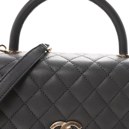 Chanel Caviar Quilted Small Coco Handle Flap Dark Grey 8 of 10