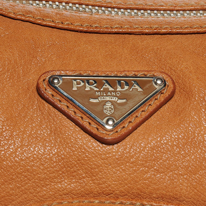 Prada Washed Buffalo Bauletto Hobo Naturale 5 of 8