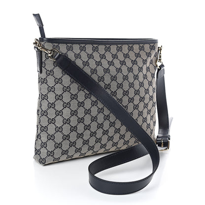 Gucci GG Supreme Monogram Web Flat Messenger Bag Navy 2 of 9
