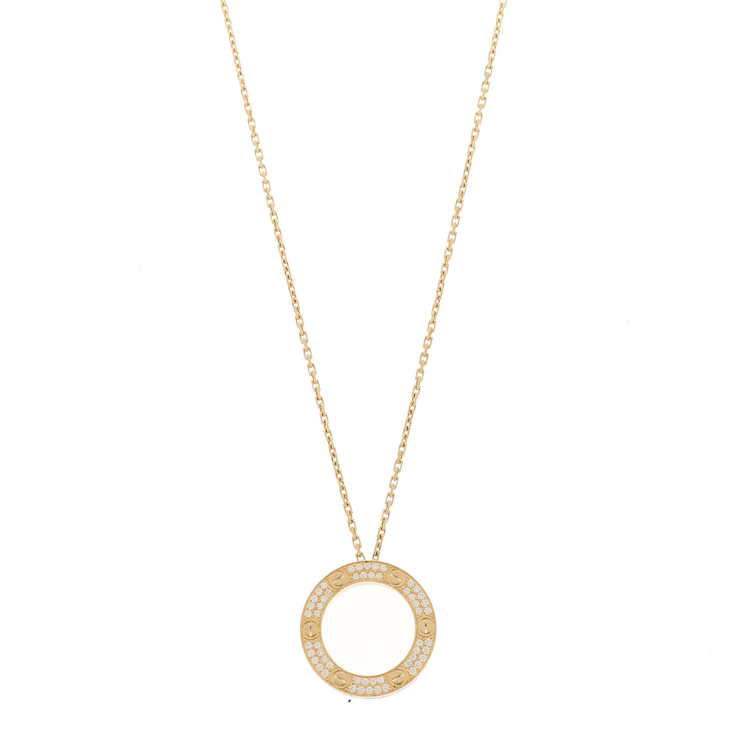 Cartier 18K Yellow Gold Diamond LOVE Paved Necklace 1 of 6