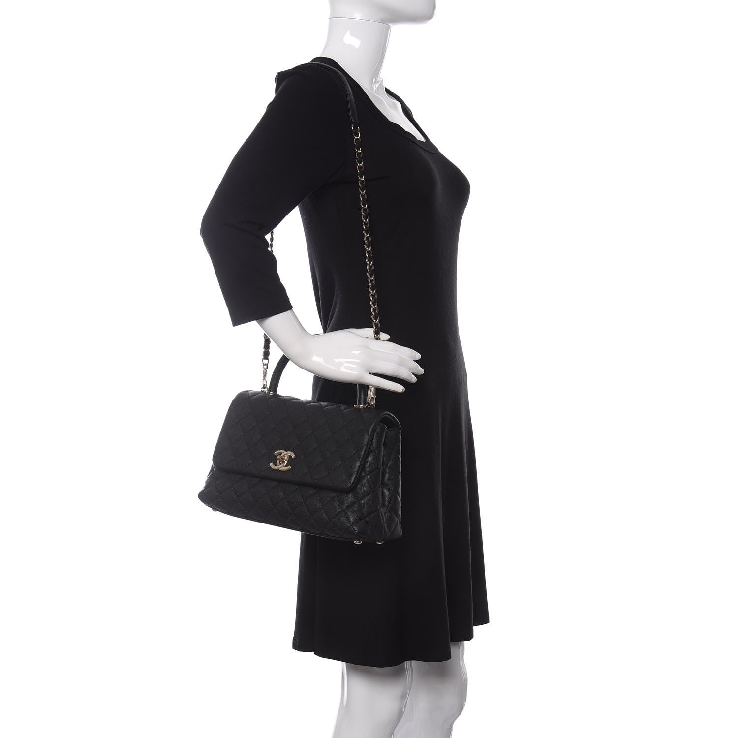 Chanel Caviar Quilted Small Coco Handle Flap Black 2 of 11