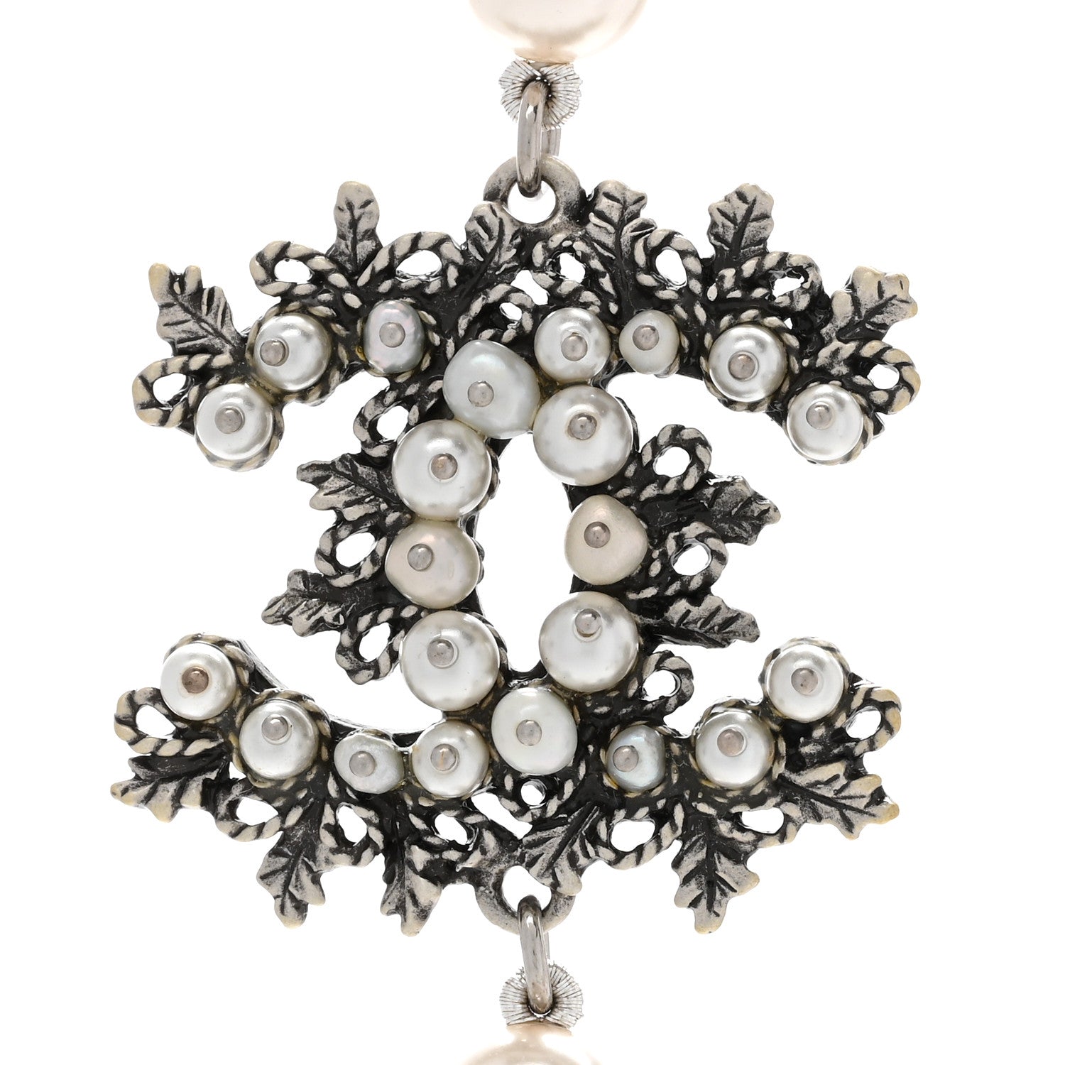 Chanel Pearl CC Short Necklace Silver 4 of 8