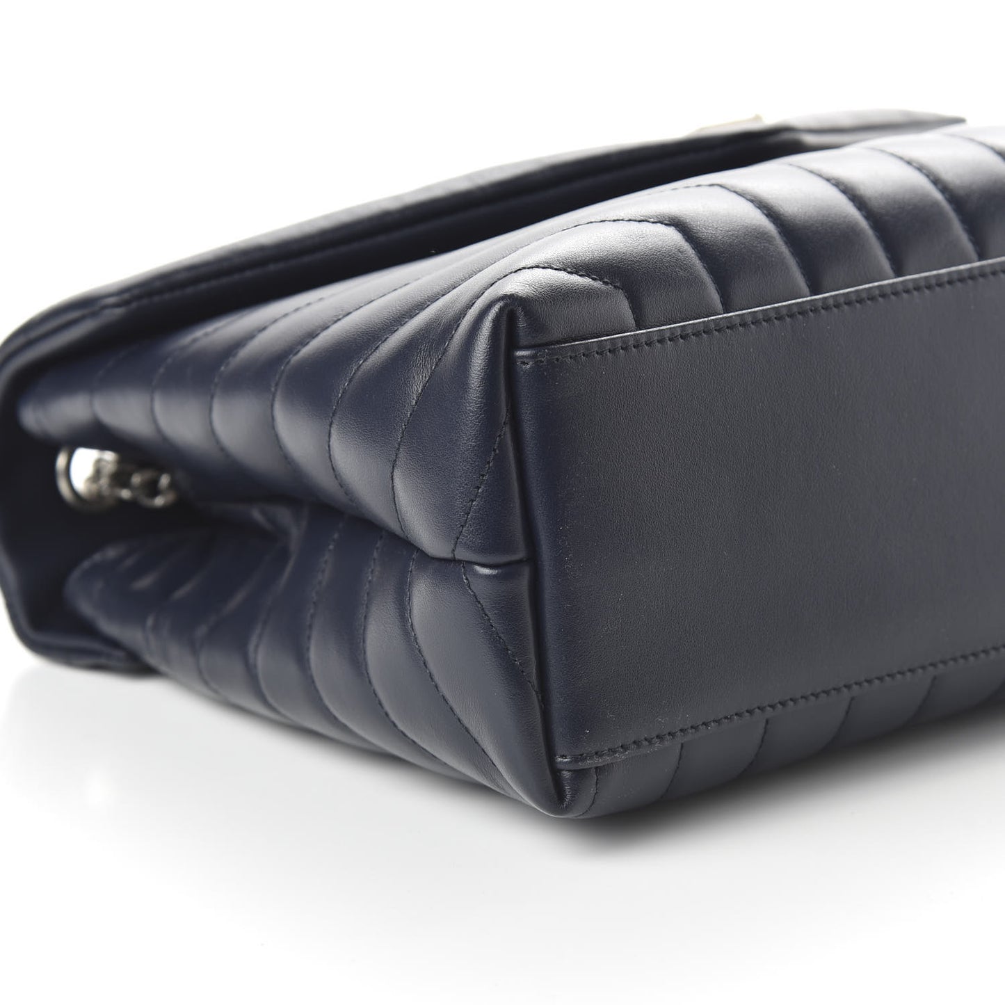 Calfskin Y Quilted Monogram Medium Loulou Chain Satchel Medium Blue