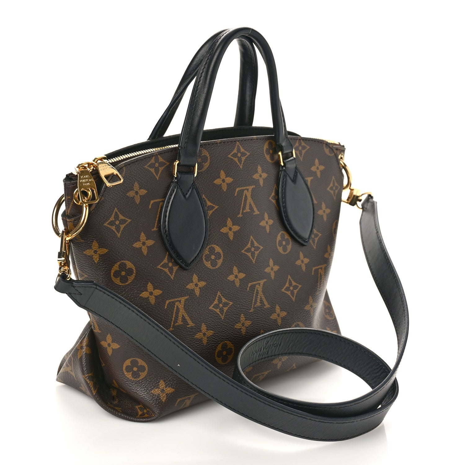 Louis Vuitton Monogram Flower Zipped Tote PM Black 3 of 8