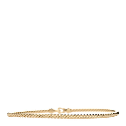 David Yurman 18K Yellow Gold Diamond 2.6mm Cable Collectibles Buckle Bracelet 2 of 3