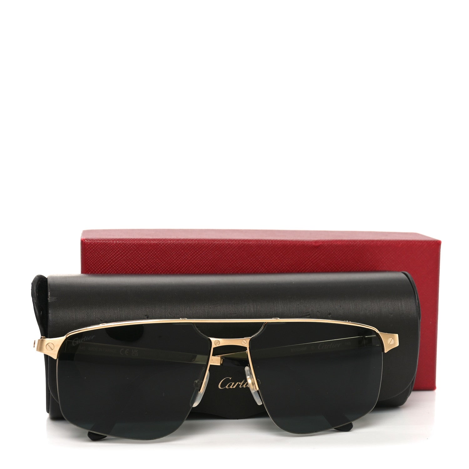 Cartier Metal Santos de Cartier Pilot Sunglasses CT0385S Gold 7 of 7