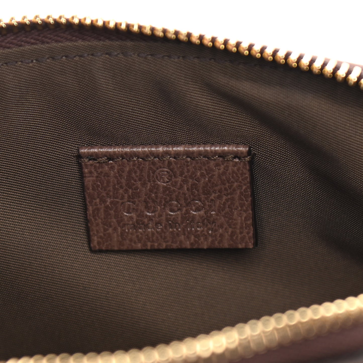 GG Supreme Monogram Textured Calfskin Web Medium Ophidia Cosmetic Case Beige Ebony New Acero