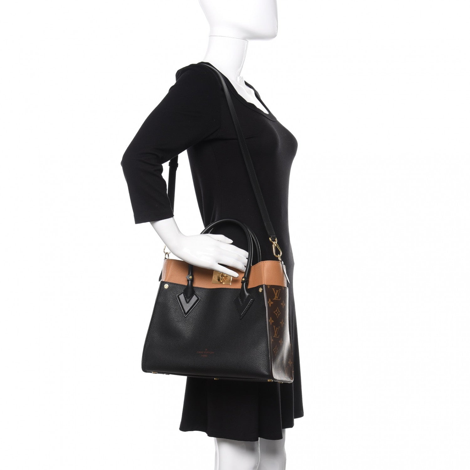 Louis Vuitton Calfskin Monogram On My Side Black 2 of 9