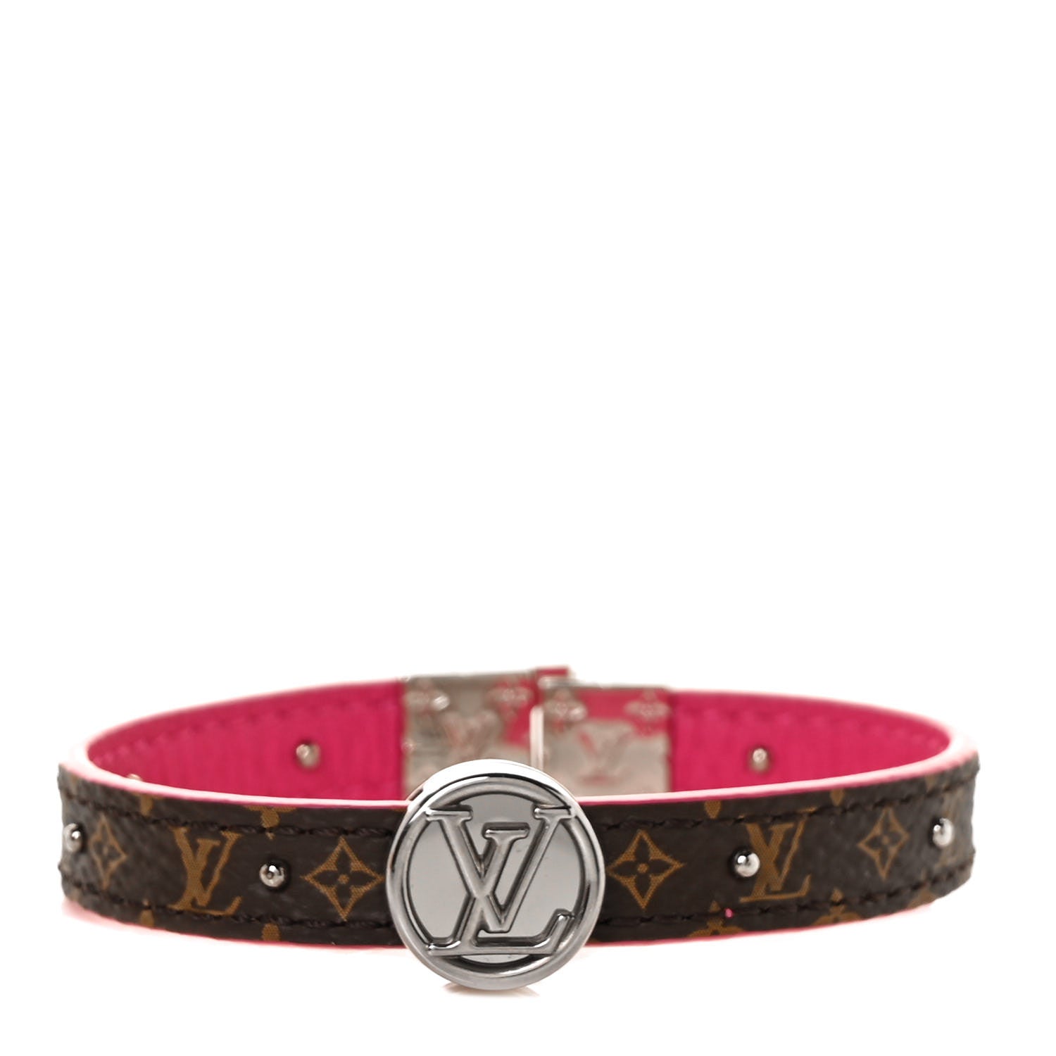 Louis Vuitton Monogram LV Circle Reversible Bracelet 19 Rose Falbala 1 of 3
