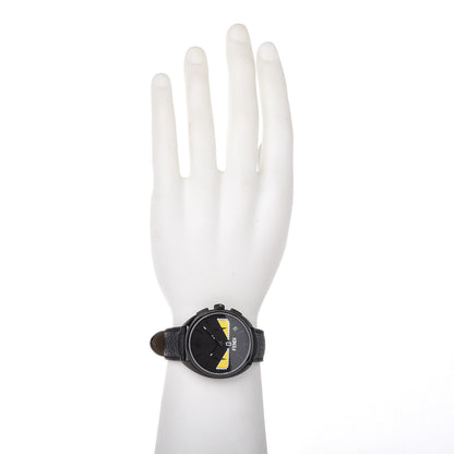 Fendi Stainless Steel Calfskin Diamond 40mm Momento Bugs Quartz Watch Black 2 of 9