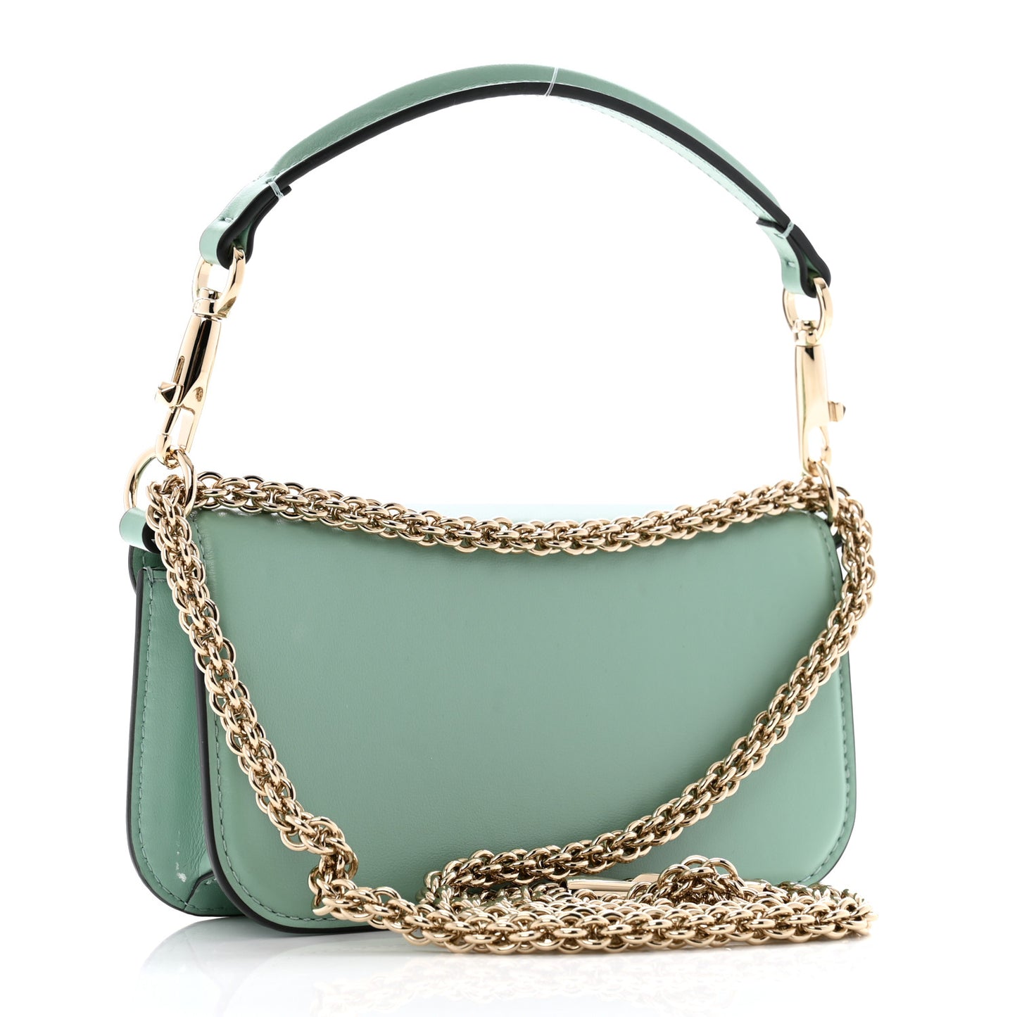Calfskin Crystal Vlogo Loco Shoulder Bag Morning Dew