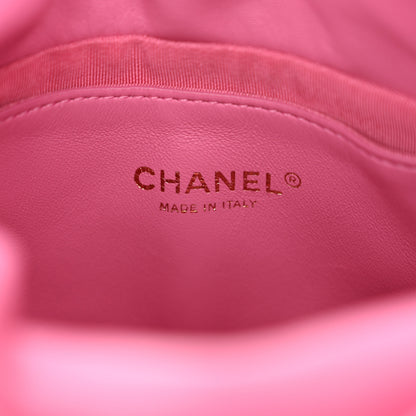 Chanel Calfskin Small CC Chain Bucket Drawstring Bag Pink 6 of 10