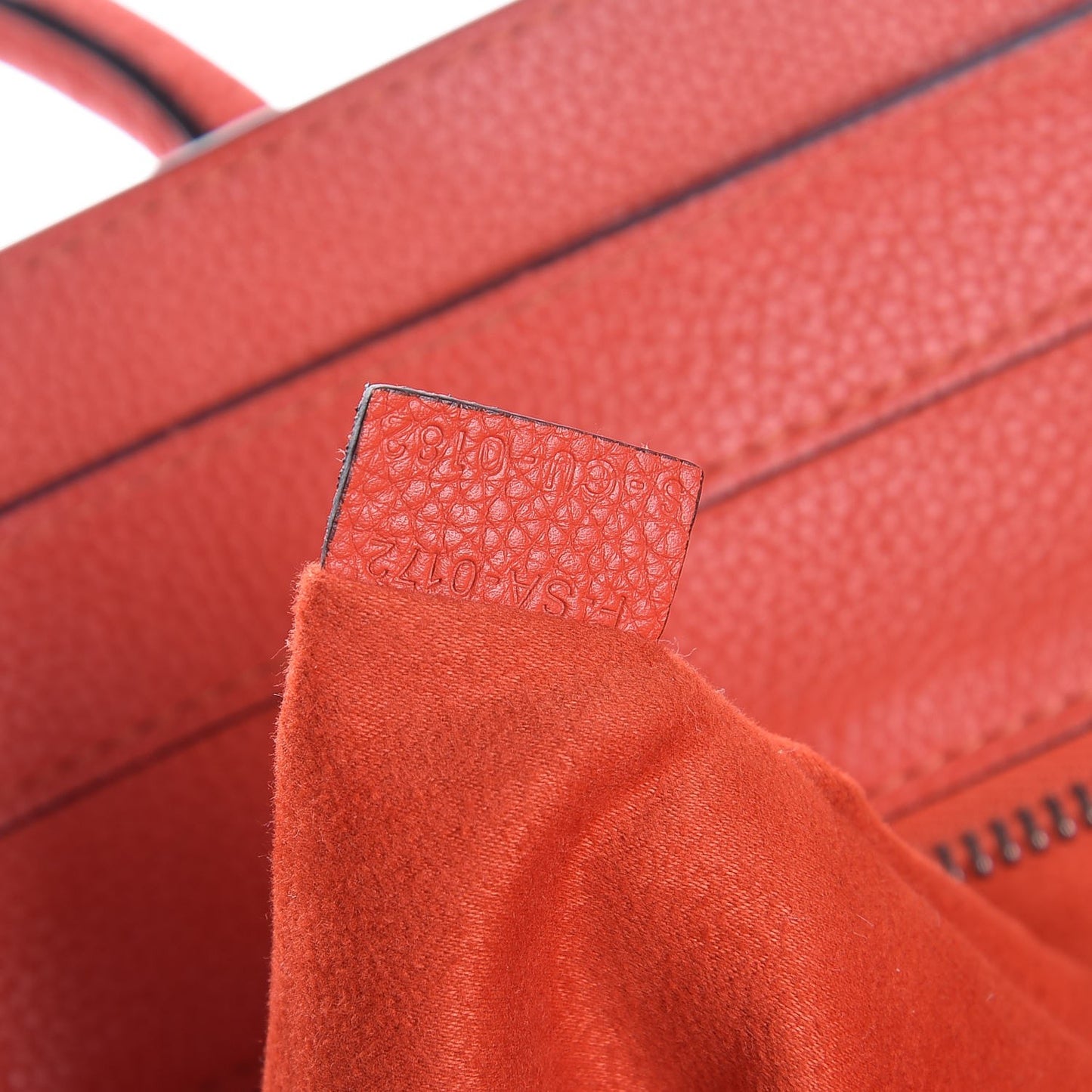 Drummed Calfskin Mini Luggage Vermillion