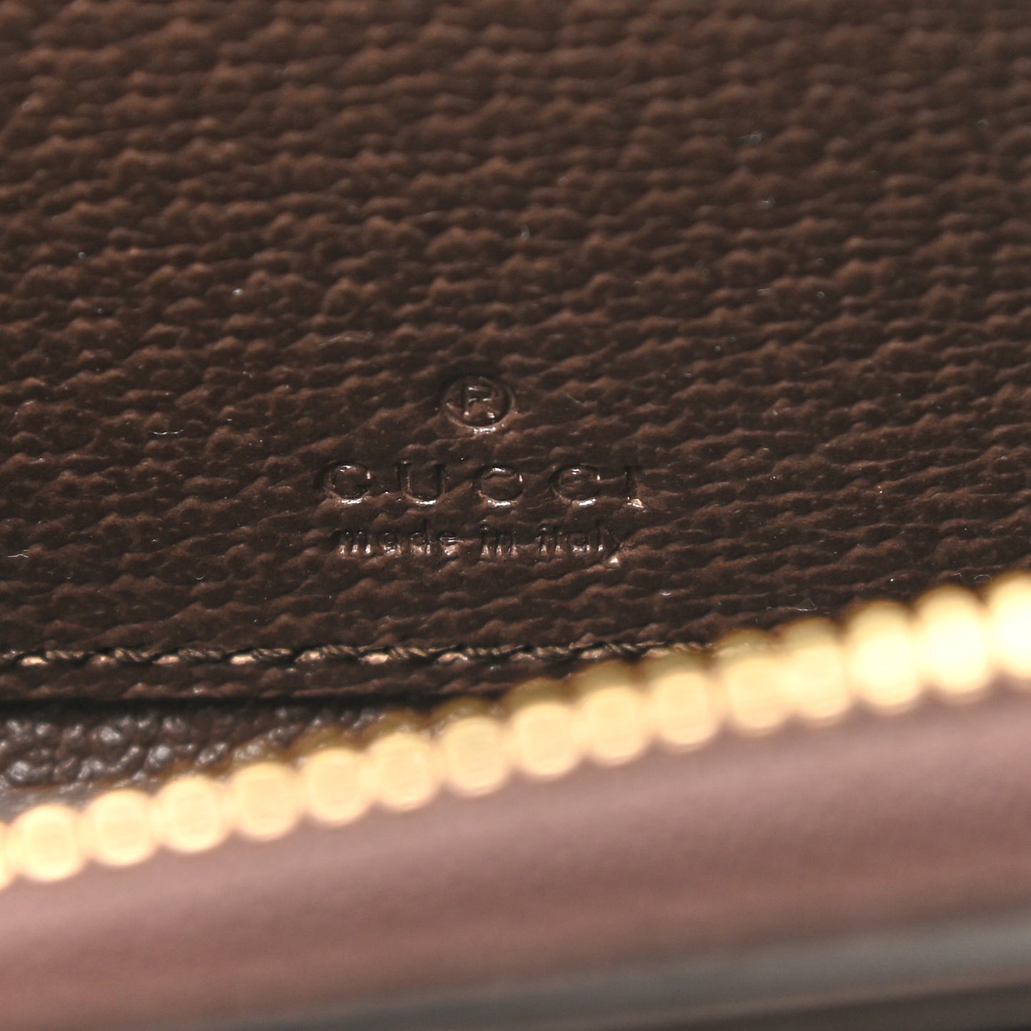 GG Supreme Monogram Textured Dollar Calfskin Web Ophidia Zip Around Card Case Wallet Beige Ebony New Acero