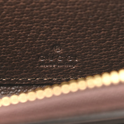 Gucci GG Supreme Monogram Textured Dollar Calfskin Web Ophidia Zip Around Card Case Wallet Beige Ebony New Acero 6 of 8
