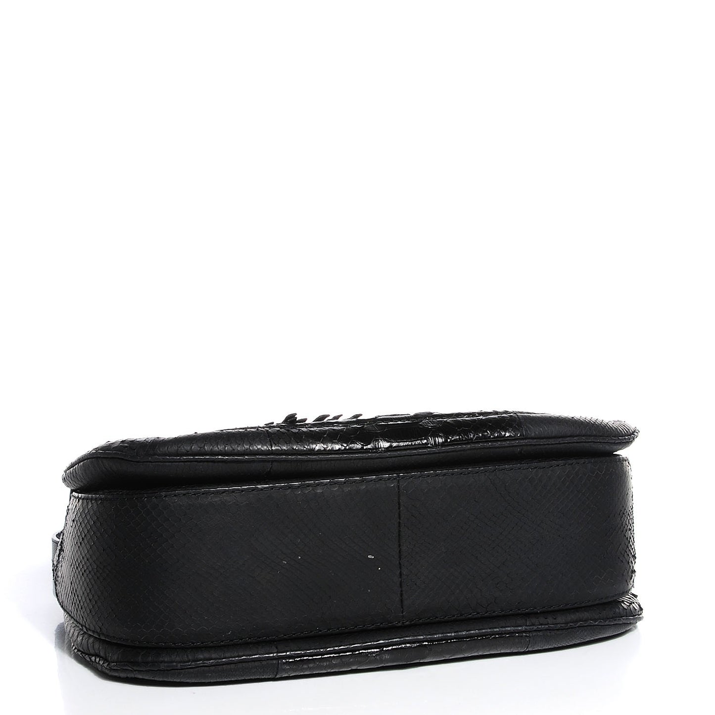 Python Large New Bamboo Top Handle Bag Black
