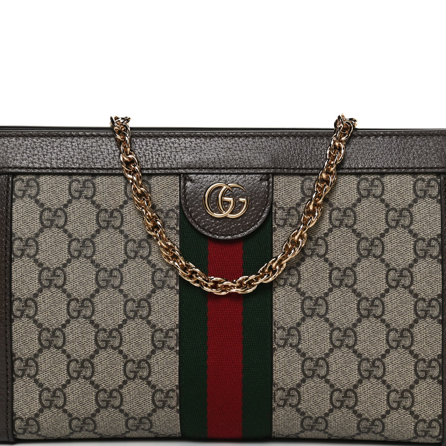 Gucci GG Supreme Monogram Web Small Ophidia Chain Shoulder Bag Brown 8 of 10