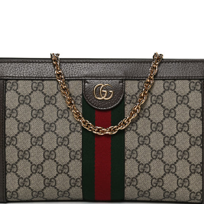 Gucci GG Supreme Monogram Web Small Ophidia Chain Shoulder Bag Brown 8 of 10