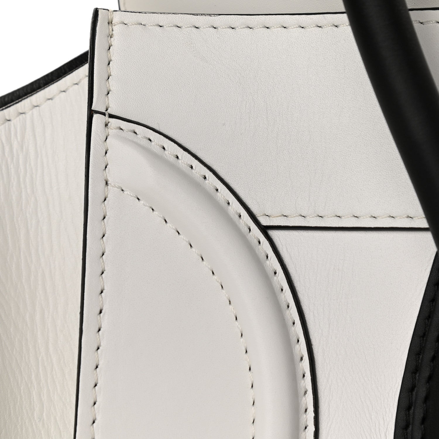 Celine Satin Calfskin Mini Bi-Color Luggage White Black 10 of 14
