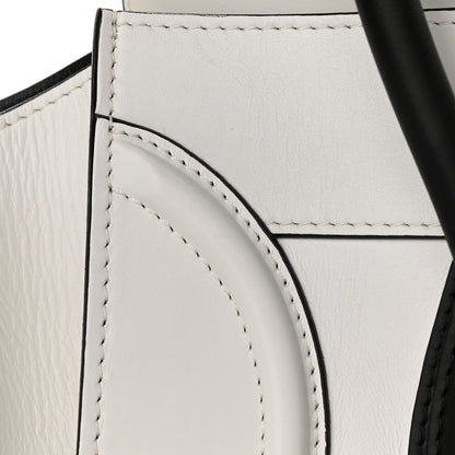 Celine Satin Calfskin Mini Bi-Color Luggage White Black 10 of 14