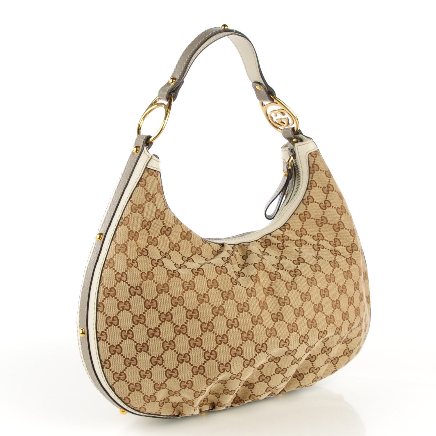 Gucci Monogram Medium Interlocking Hobo Off White 3 of 7